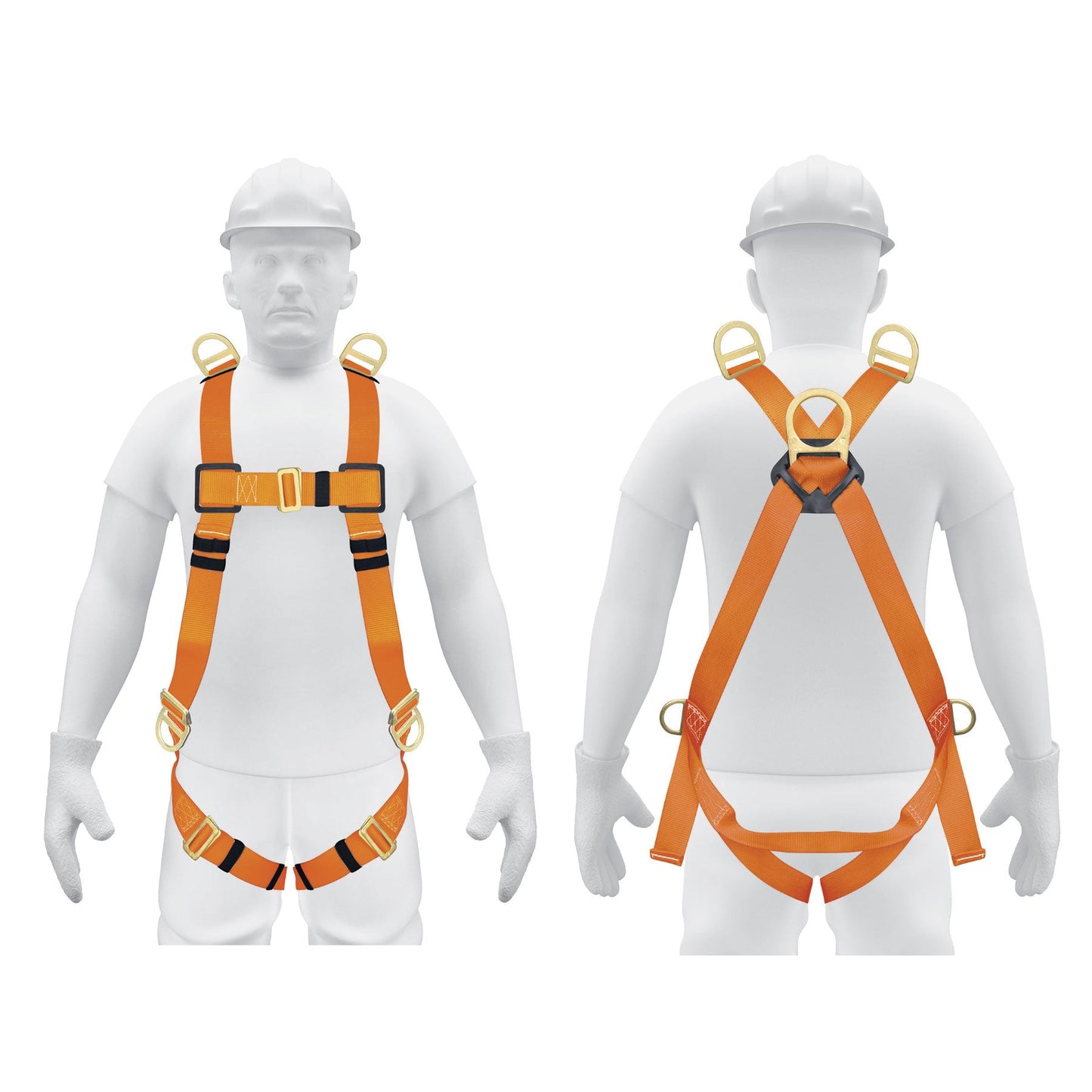 Arnés Cuerpo Completo de 5 Anillos | | Normas: ANSI Z359.11 y EN 361 | Caja con 2 piezas