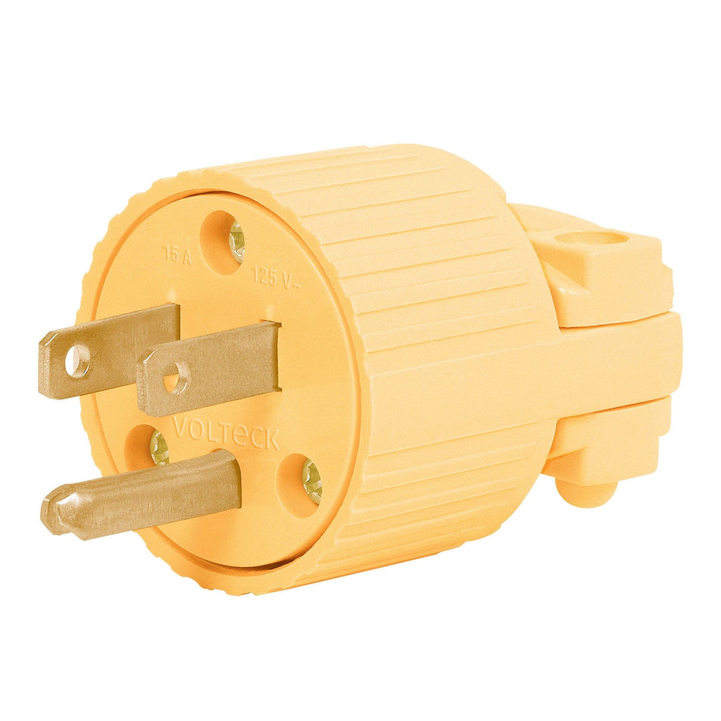 Clavija industrial, plástica, 2 polos, 3 hilos, 15A, 127V | Caja con 10 piezas