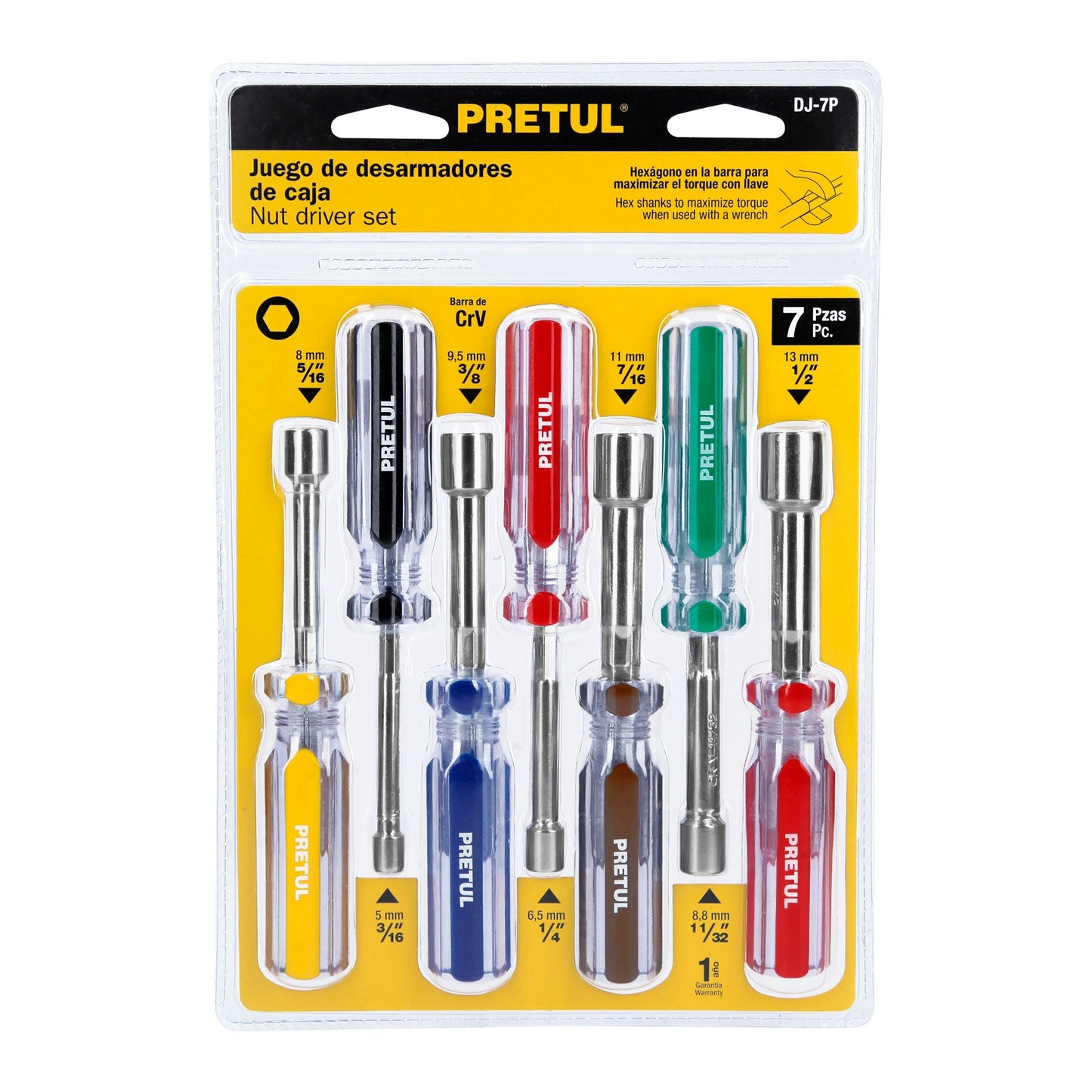 Juego de desarmadores de caja, 7 piezas, Pretul | Caja con 4 juegos