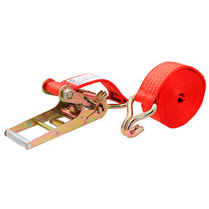 Eslinga o Cincha de 2" x 9 m con matraca y gancho tipo alambre