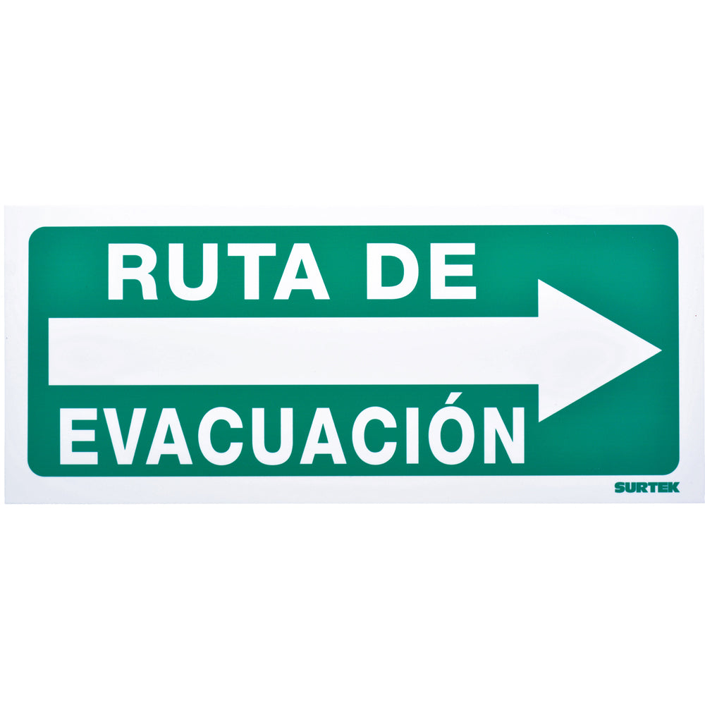 Señal "Ruta de Evacuación" Derecha | Empaque con 3 piezas