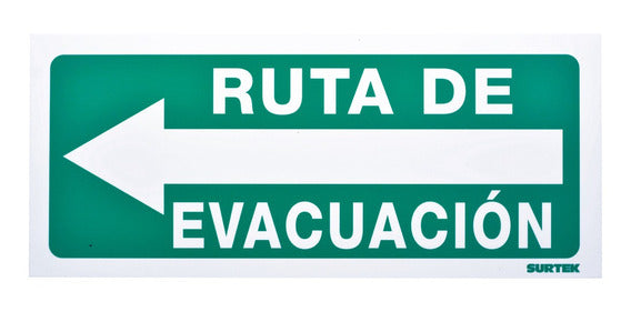 Señal "Ruta de Evacuación" Izquierda | Empaque con 3 piezas