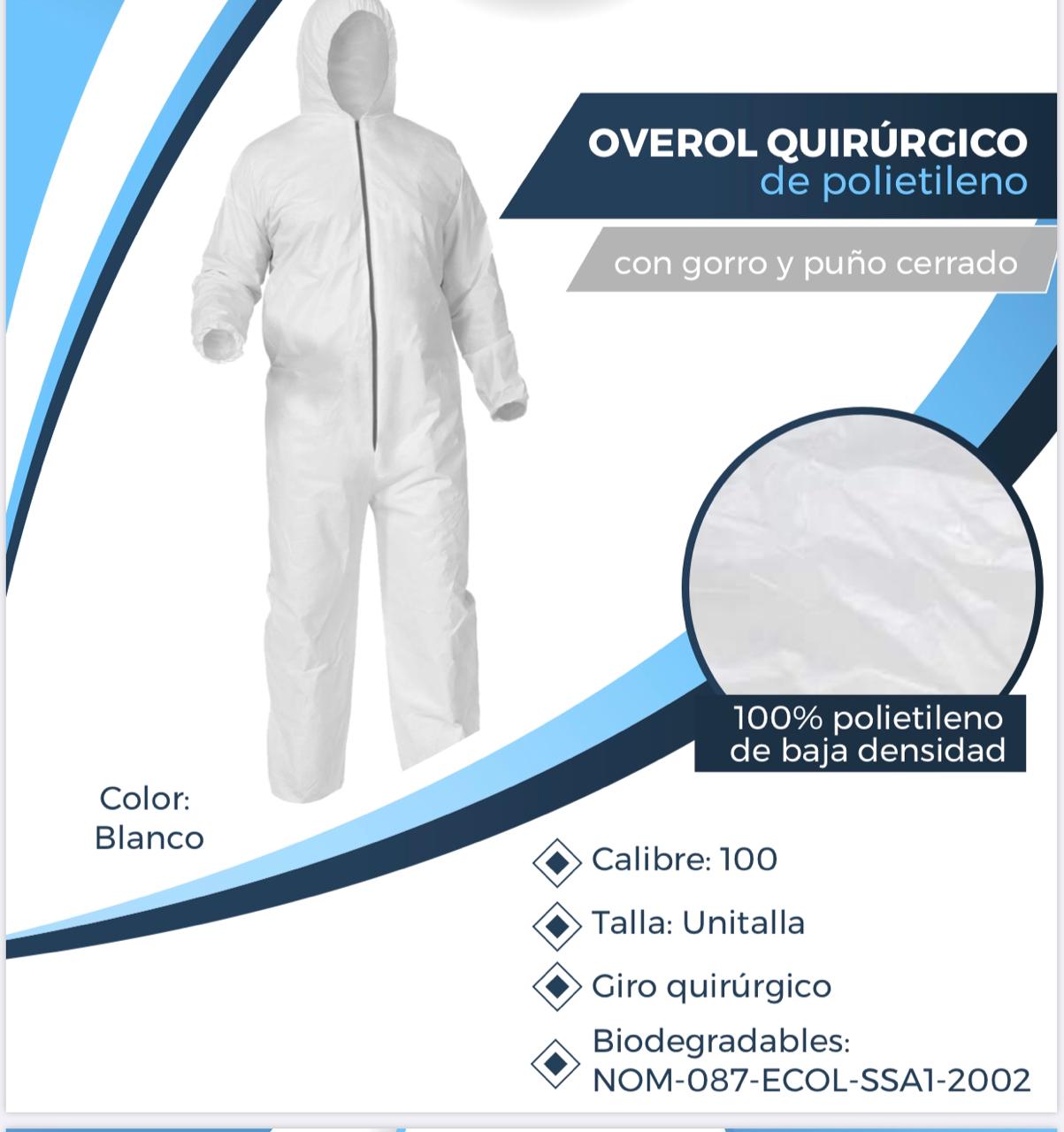 Overol de Polietileno | Con gorro y puño cerrado