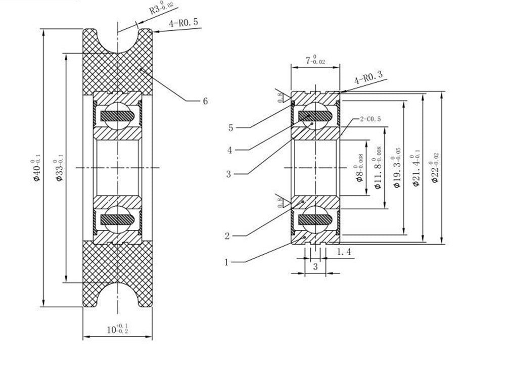 Rueda de nylon con rodamiento (Paquete con 2,000 piezas)