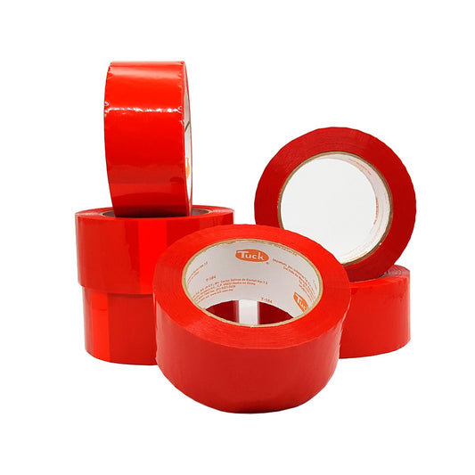 Cinta Empaque Acrílico Rojo 48mm X 100m | Caja con 36 piezas