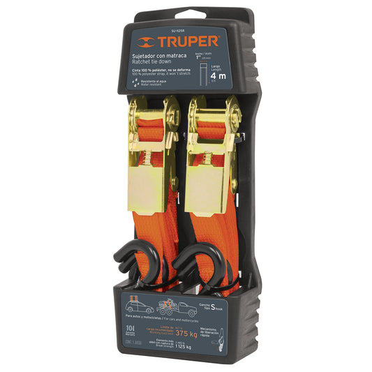 Eslinga - Sujetadores con matraca, carga máxima 1125 kg | Caja con 6 piezas