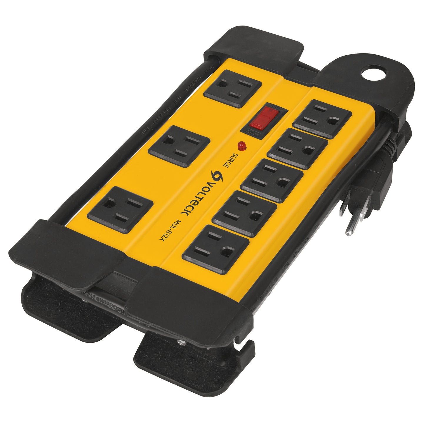 Multicontacto Industrial Voltek 14 AWG | Supresor de picos de 8 entradas  3 piezas