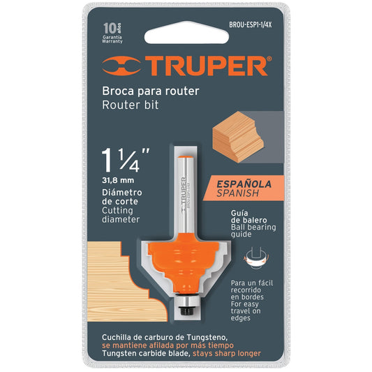 Broca para Router, Española de 1-1/4"  con balero | Caja con 3 piezas