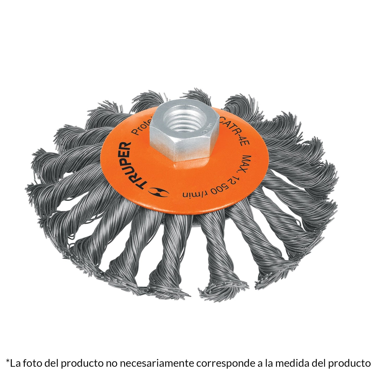 Carda Trenzada tipo cónico para esmeriladora  (Caja de 4 piezas)