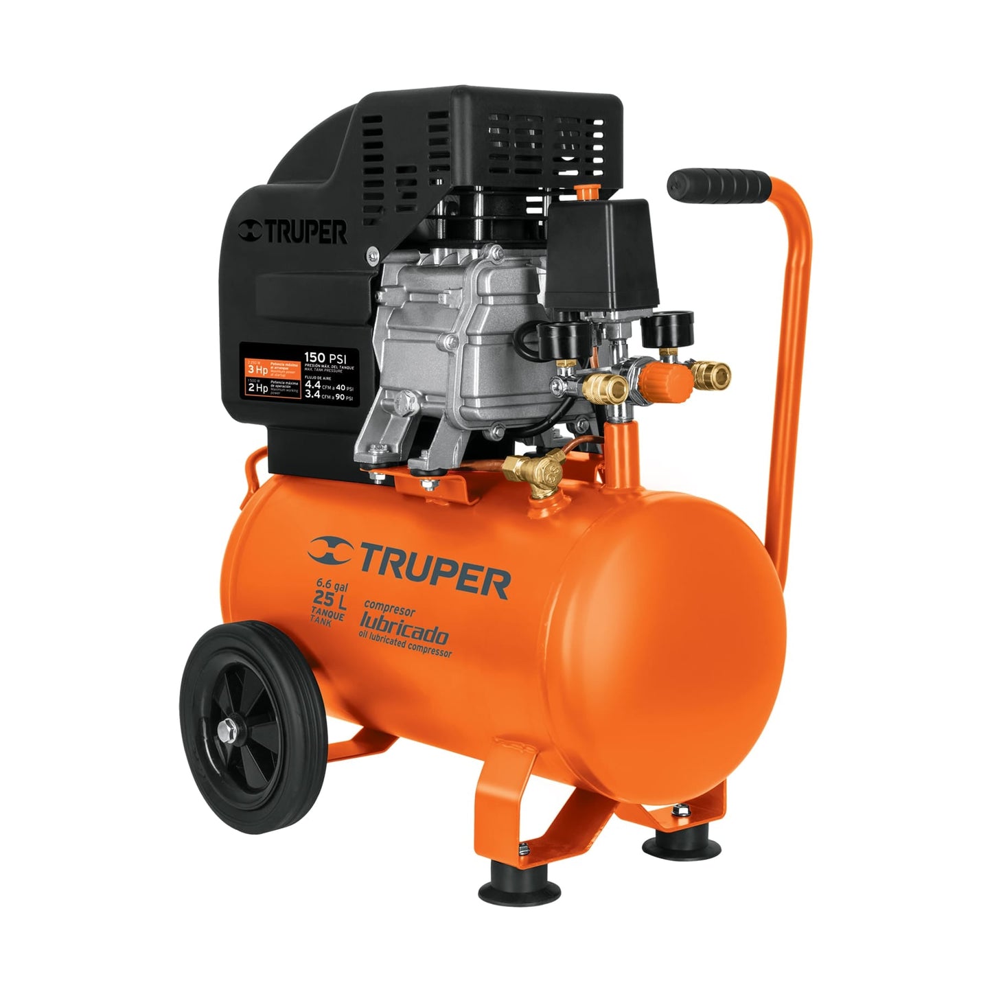 Compresor Horizontal de 25 L | 3-1/2' HP (potencia máx) | 120 V