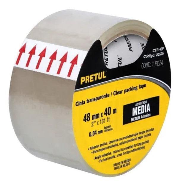 Cinta Acrílica Transparente Pretul 48mm X 150m | Diferentes Espesores | Master con 60 piezas