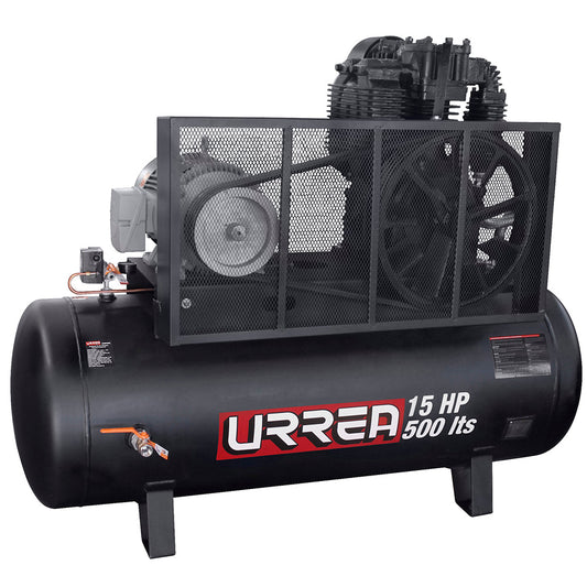 Compresor de aire industrial 500lt 15HP 220/440V 3 fases uso extra pesado Urrea