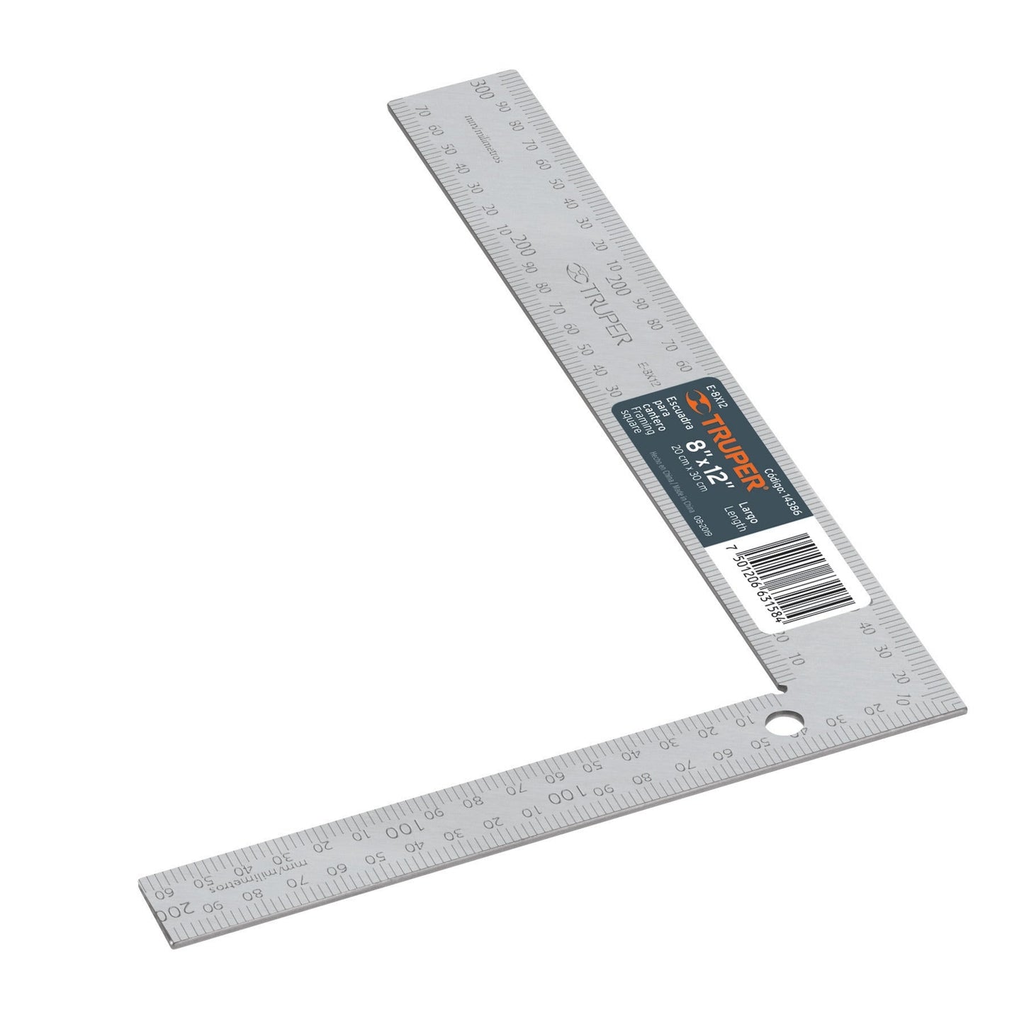 Escuadra para cantero, 8"x12" | Caja con 5 piezas