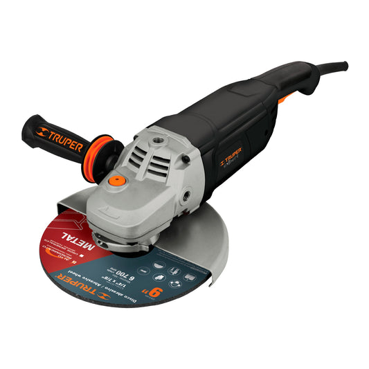 Esmeriladora Angular Industrial Truper de 9" | 2,400 W