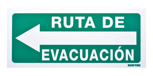 Señal "Ruta de Evacuación" Izquierda | Empaque con 3 piezas