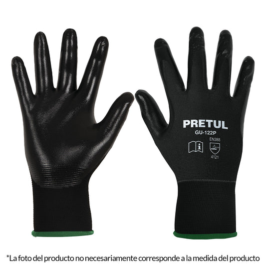 Guantes de Nylon Recubiertos de Nitrilo Pretul | Caja con 6 pares