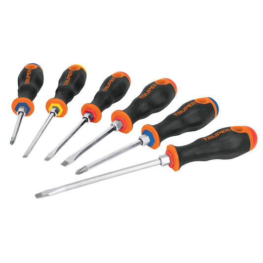 Juego de 6 Desarmadores Mango Comfort Grip | Caja con 6 juegos