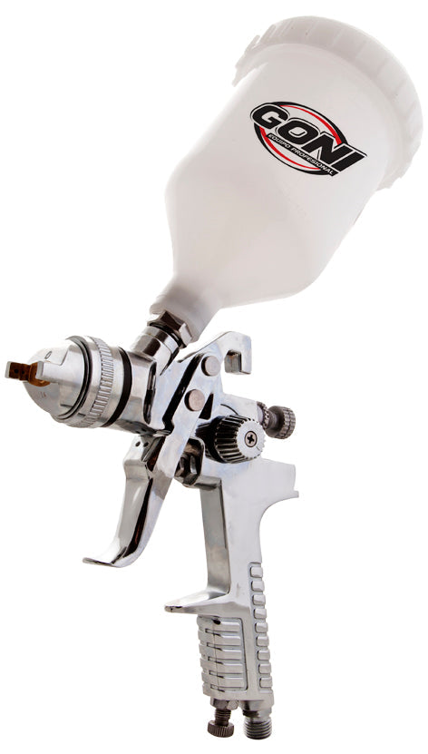 Pistola Gravedad Goni 351 | Vaso plástico 600 cc. con tres reguladores