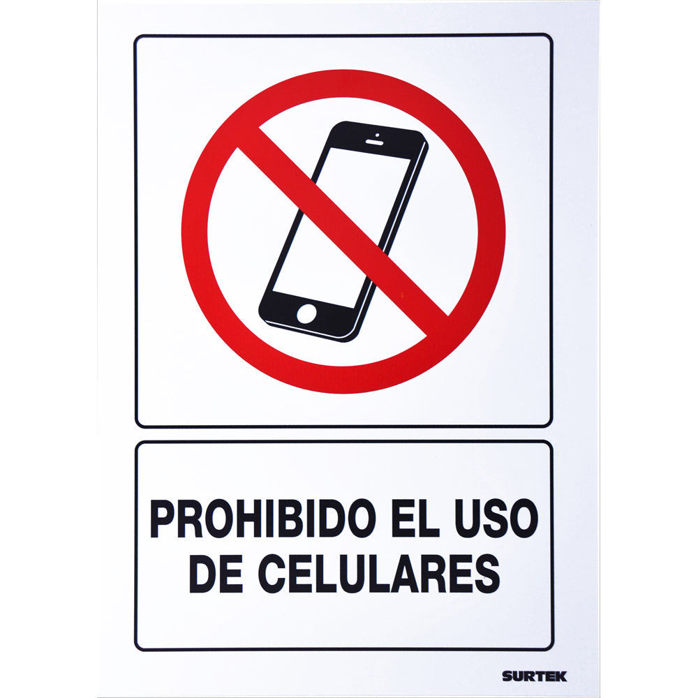 Señal Prohibido Uso Celulares | Empaque con 3 piezas
