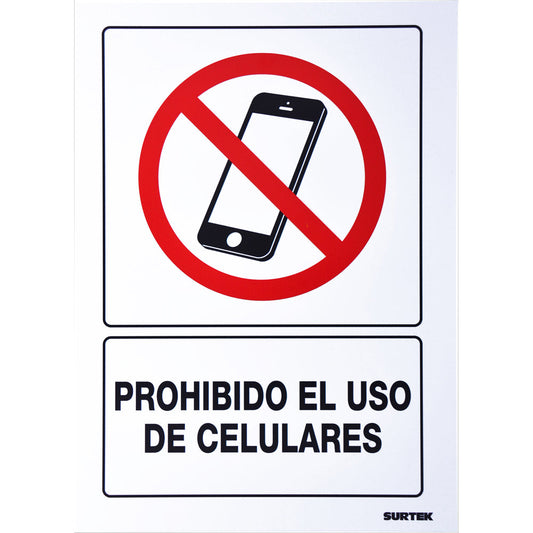 Señal Prohibido Uso Celulares | Empaque con 3 piezas