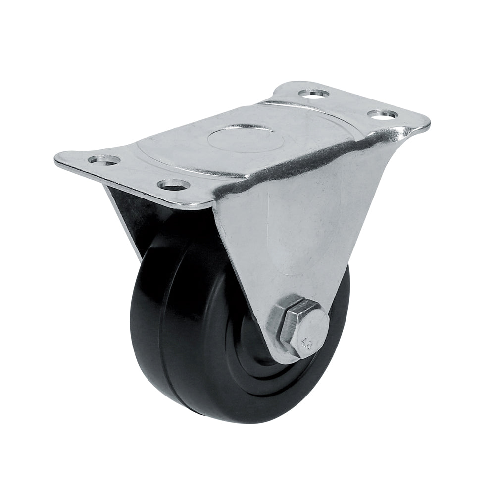 Rodaja de hule fija plana 2" sin freno Surtek | Caja con 100 piezas