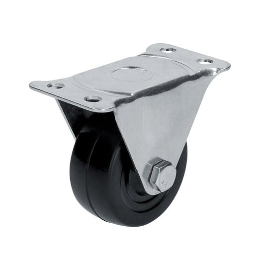 Rodaja de hule fija plana 2" sin freno Surtek | Caja con 100 piezas