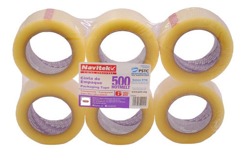 Cinta de Empaque NAVITEK Hot Melt 500 | Caja con 36 piezas